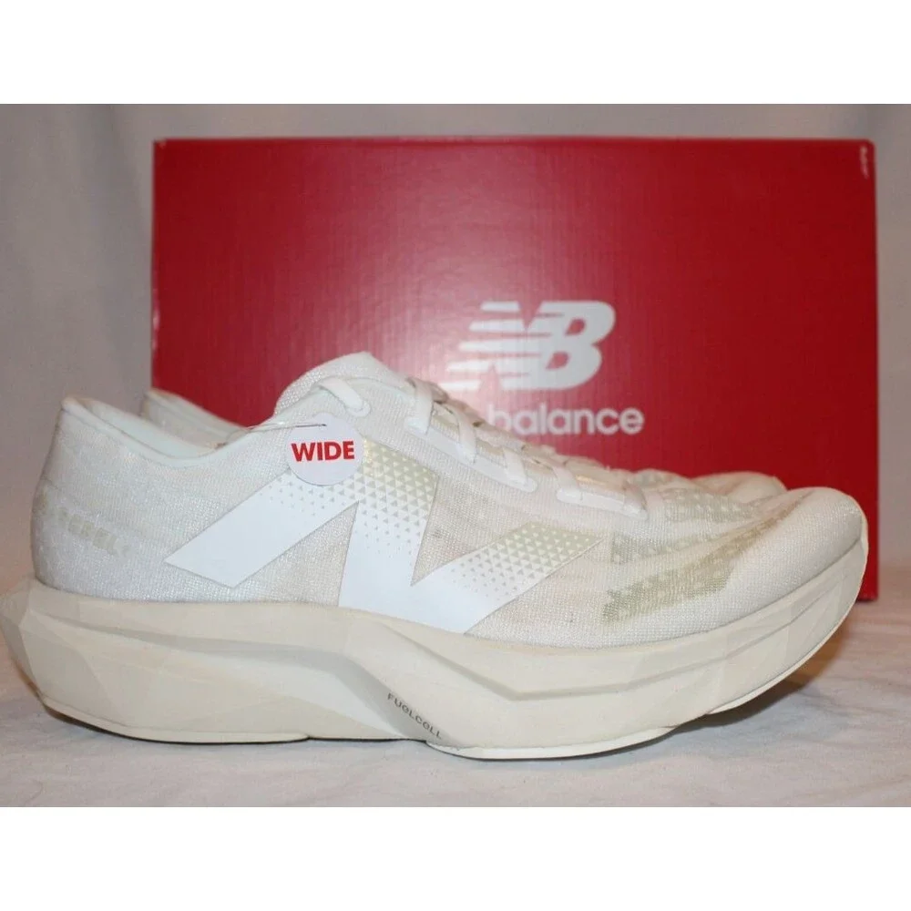 New Balance FuelCell Rebel V4 Women’s Running Athletic‎ Shoes White NIB 9 WIDE